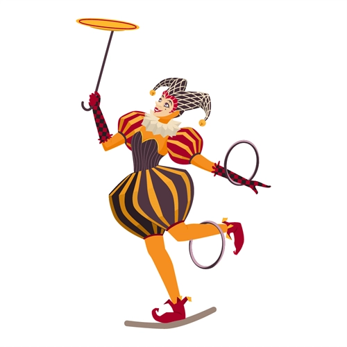 Carnival Circus Theme Circus Ring Performer Transparent Sticker